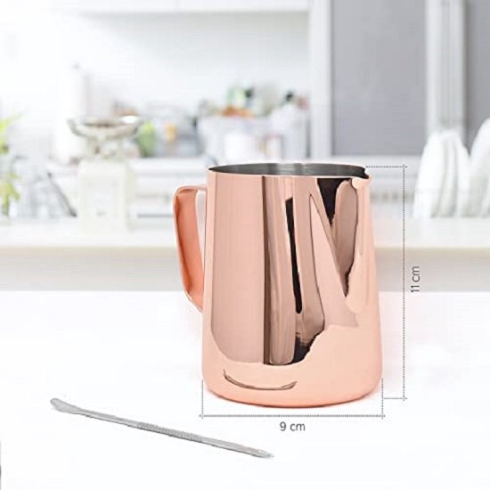 Pot A Lait Pichet Lait Inox Hisdricus 350ml - Avec Marqueur Et Stylo Latte Art - Pour Cappuccino Et Latte Mousseur Lait Cappuccino