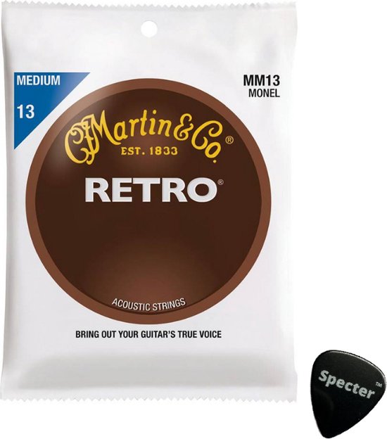 Foto: Mm13 martin retro acoustic snarenset akoestisch met specter plectrum