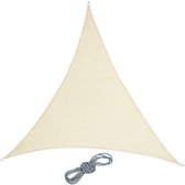 Relaxdays Schaduwdoek driehoek - zonwering - polyester - zeil - uv-bestendig - beige - 3 x 3 x 3 m