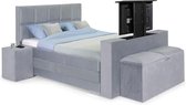 Boxspring Super relax 160x210 Compleet Elektrische verstelbaar kleu :  Grijs