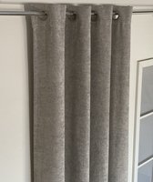 Home of Curtains - Victoria - Gordijn - Met Ringen - In Between - Velours Look - Kant en Klaar - 300x260 cm - Licht Grijs - 1 Stuk