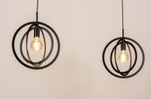 Lumidora Hanglamp 74597 - 2 Lichts - E27 - Zwart - Metaal