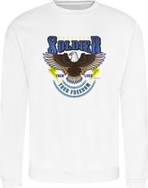 Sweater blue yellow American Soldier - White (XL)