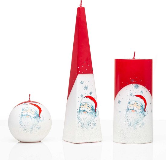 Kaarsen - Set - Handgeschilderd - Kerstman - Kerst - Kerstverlichting