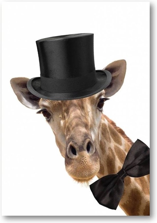 Affiche Girafe avec chapeau - 30x40cm | bol.com