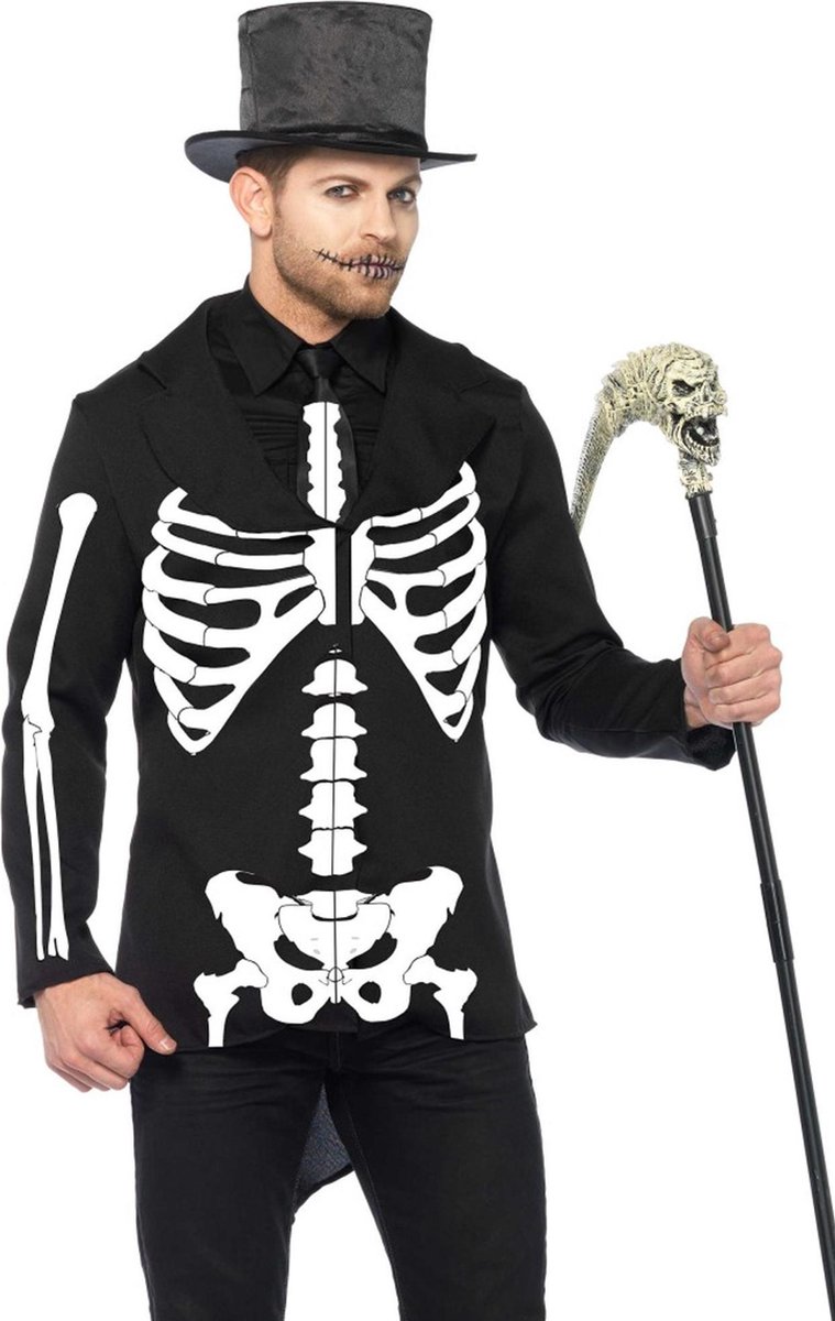 Leg Avenue Kostuum -XL- Bone Daddy Zwart/Wit