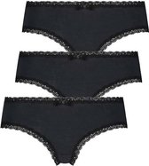 Hunkemoller 3- pack Georgia cotton brasilian Vrouwen Onderbroek -  caviar - Maat  XS