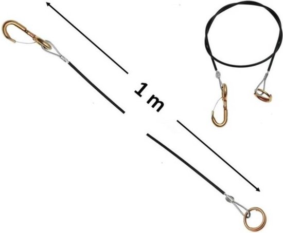 remorque - câble de rupture - câble de frein - câble de sécurité - 100 cm - noir - remorque