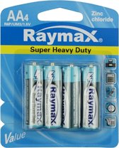 Raymax AA Batterijen - LR06 - Zink - 4 Stuks