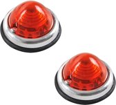 Benson Zijlamp Set - Chrome - Rood - 70 mm - 2 stuks