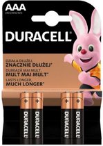 Set van 4x Duracell AAA Simply batterijen 1.5 V - alkaline - LR03 MN2400 - Batterijen pack