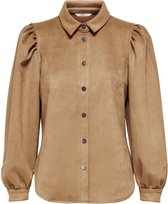 Only Blouse Onlrocco L/s Faux Suede Shirt Pnt Cs 15246793 Tobacco Brown Dames Maat - XS