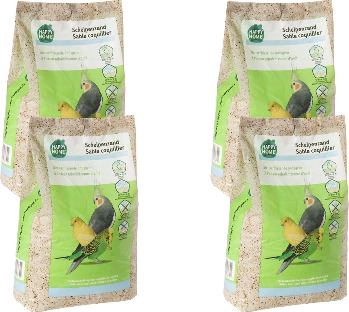 Happy Home Schelpenzand – Vogelbodembedekking – 4 x 5 kg