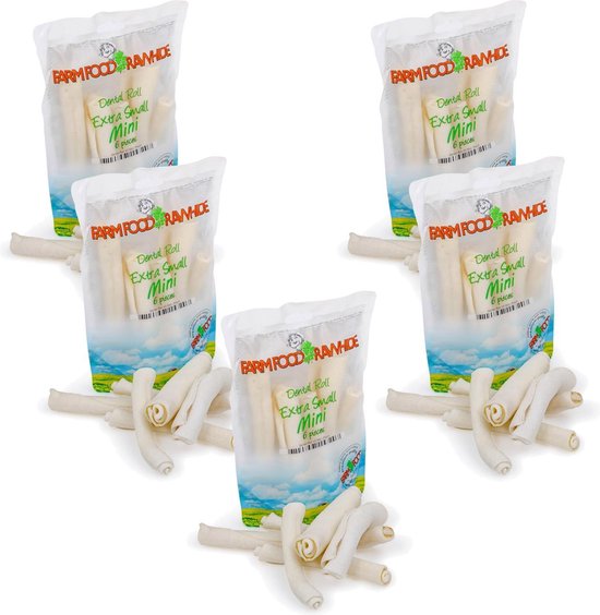 Farm Food Rawhide Dental Roll Xs Mini Hondensnacks 5 x Rund 13 cm 6