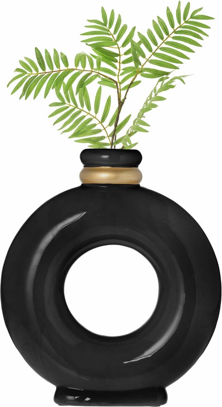 Riverdale - Vase Demy noir brillant 36cm Zwart