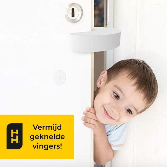 HANDY HARRY® Deurstoppers – 4 stuks - Wit - Deurklem - Kinderbeveiliging Deur - Deurvastzetter - Deurwig