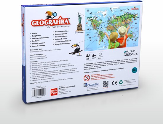 Afbeelding van het spel Ontdek de Wereld spel + Wereldkaart voor kinderen Unik Play / Geografika