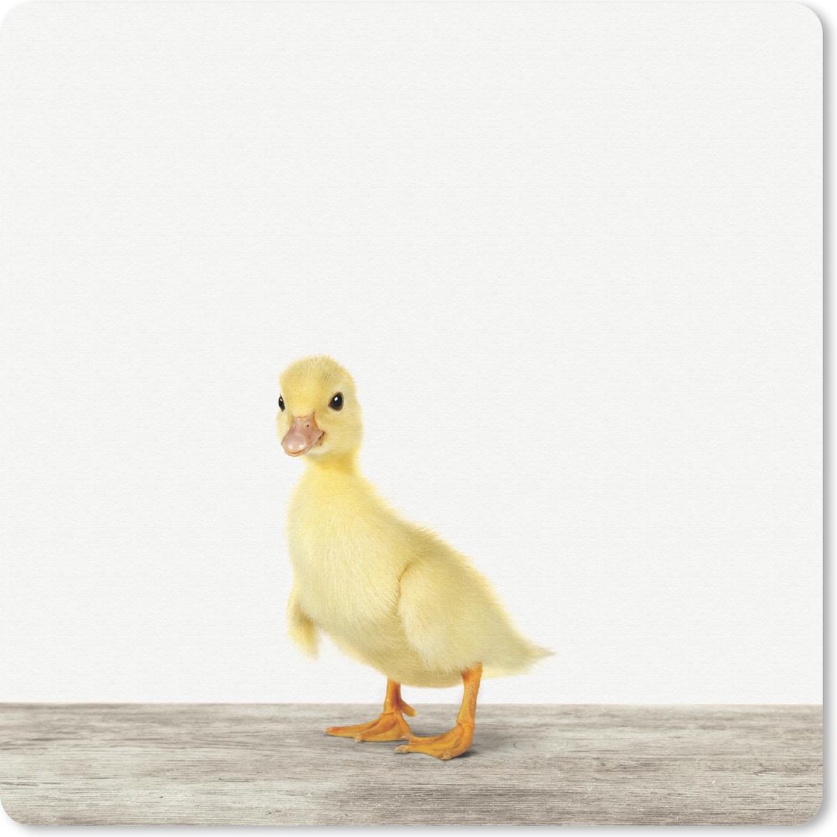 Muismat 30x30 cm - Mousepad Dieren - Geel - Eend - Muismatten