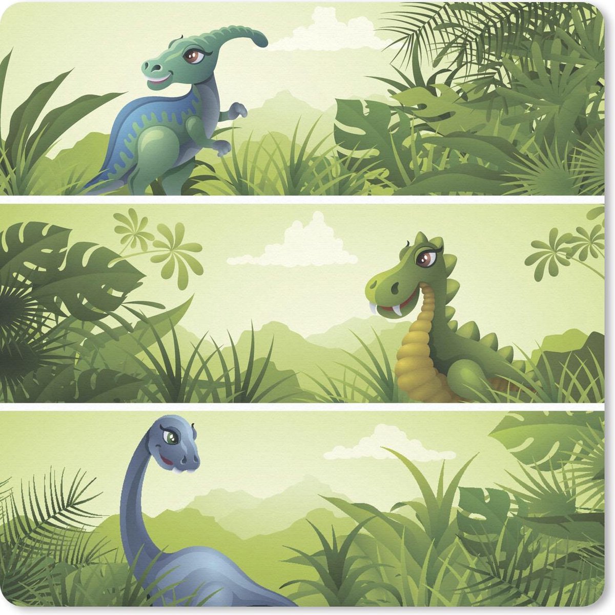 Muismat 30x30 cm - Mousepad Dino - Bos - Tekening - Muismatten