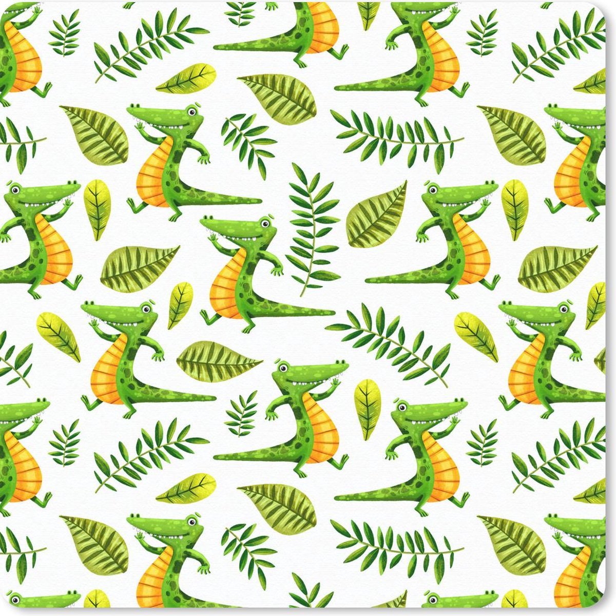 Muismat 20x20 cm - Mousepad Krokodil - Jungle - Kinderen - Muismatten