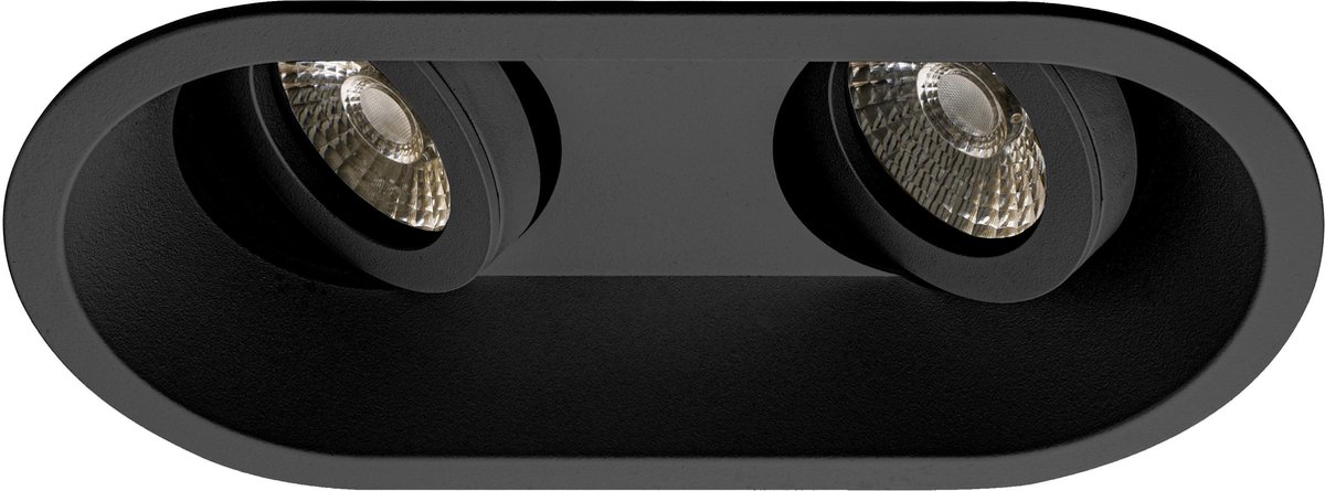 Premium Inbouwspot Tjard Zwart Dubbele verdiepte ronde spot Koel Wit (4000K) Met Philips LED