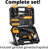 Deko® draadloze elektrische schroevendraaier– schroefmachine electrisch – complete set in gereedschapskist – oplaadbaar batterij accu – powertool – met led lamp zaklamp