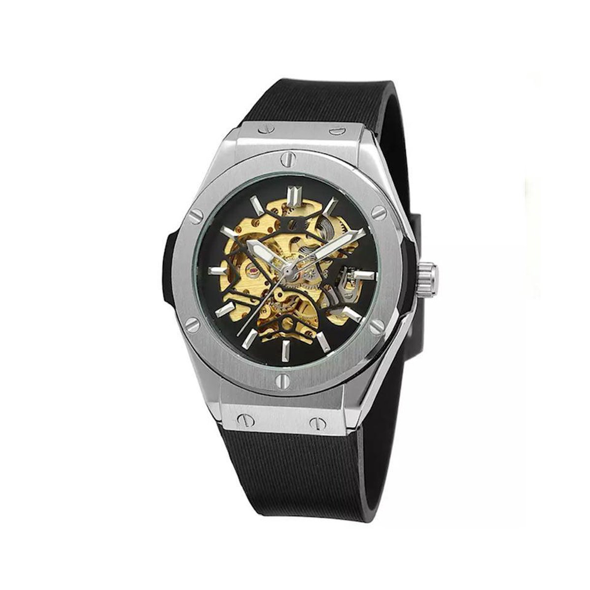 Soraro Skeleton Horloge Zilver | Horloges voor Mannen Heren horloge | Watch | Cadeau voor man | Mechanisch | Geschenkset Leer | Rose | Valentijn | Valentijnscadeau