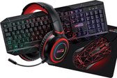 Pack Gamer AMSTRAD HUNTERS 5 Onderdelen: Toetsenbord, Muis en mat , Headset En Adapter. RGB Achtergrondverlichting. AZERTY USB - gamerpack