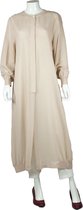 Dames Hijab Kleding - Bayan Tesettur Giyim - Mojaris Verda Kap Beige - Dames Kleed Kleur Beige- Dames Mantel Voor In De Zomer