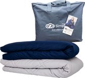 Set de couvertures lestées Katoen 4,5 kg Weighted Blanket Beter Sleep - Housse lavable en Katoen - 200 x 140 - Bleu foncé