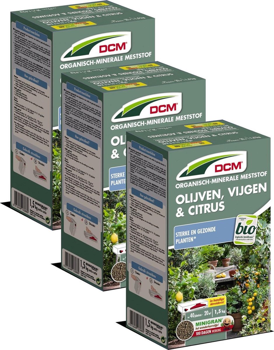 Dcm Meststof Olijven Vijgen & Citrus - Siertuinmeststoffen - 3 x 1.5 kg