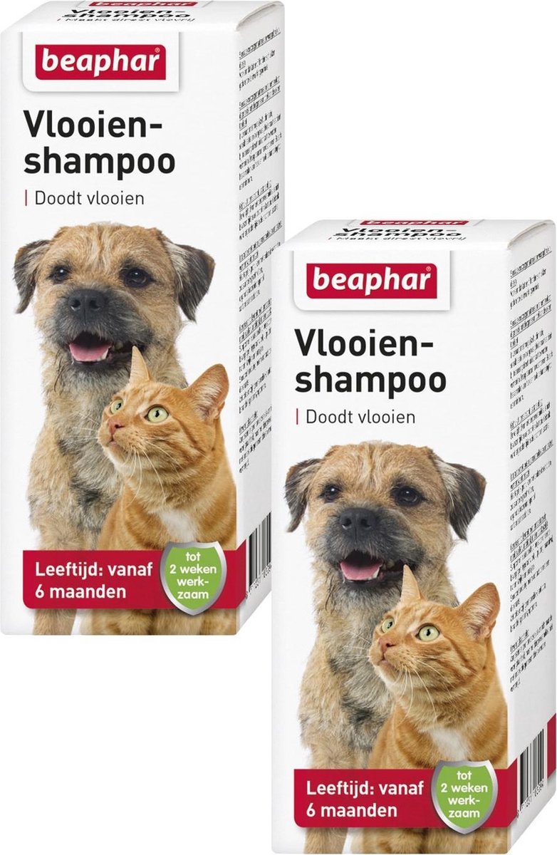 Beaphar Vlooienshampoo Hond/Kat - Anti vlooienmiddel - 2 x 100 ml | bol.com