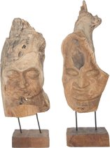 Balivie - Decoratief beeld of figuur - Gesneden Uit Teakhout - Op Standaard - Ca.15x10x30-40cm