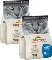 Almo Nature Cat Holistic Sterilised 2 kg - Kattenvoer - 2 x Rundvlees&Rijst Sterilised