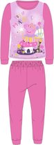 Peppa Pig pyjama - donkerroze - Peppa Big fleece pyama - maat 116