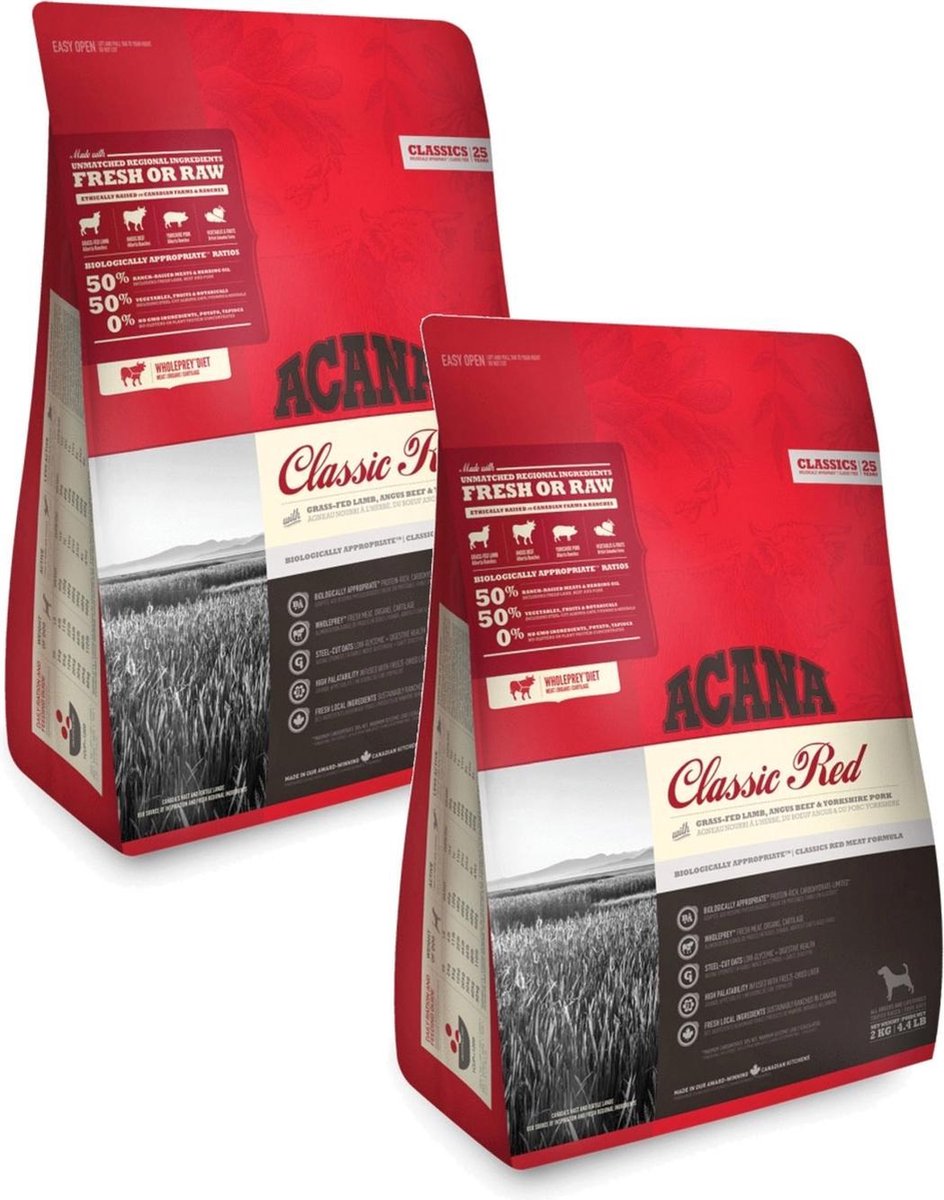 Bol.com Acana Classics Wild Coast Haring&Bot - Hondenvoer - 2 x 2 kg aanbieding
