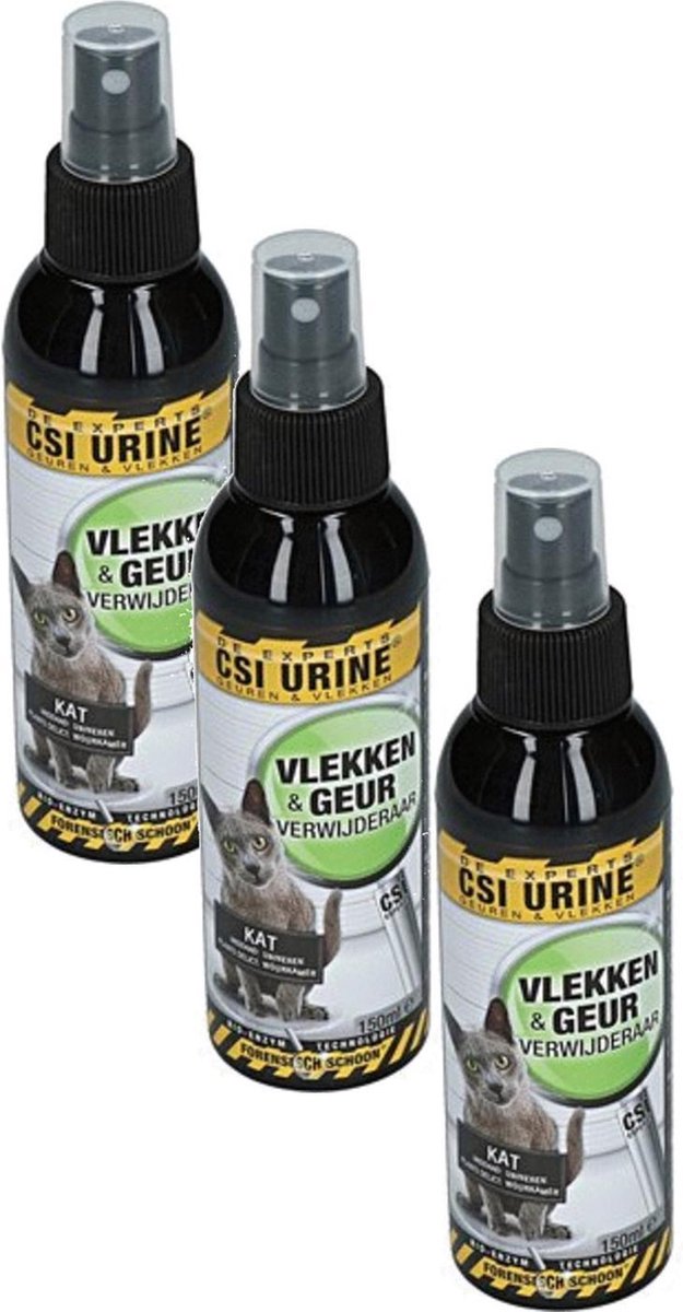 Csi Urine Kat & Kitten Spray - Geurverwijderaar - 3 x 150 ml - Csi