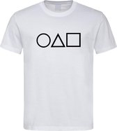 Wit T-Shirt met “ Squid Game “ logo Zwart Size XL