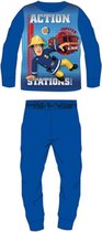 Brandweerman Sam fleece pyjama - maat 92 - Fireman Sam pyama - blauw