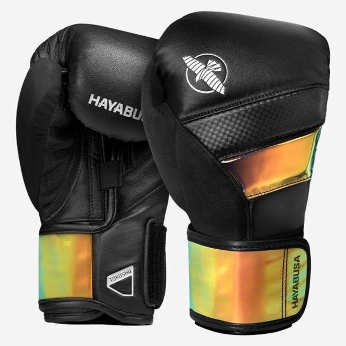 Hayabusa T3 Kick Bokshandschoenen Zwart Iridescent - 12 OZ