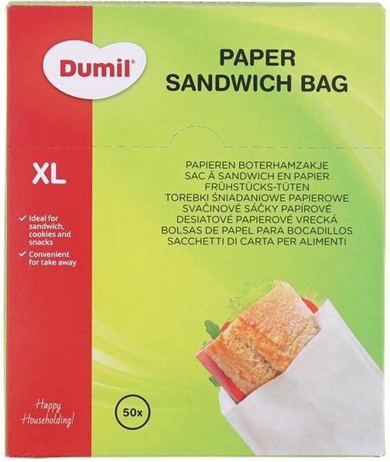 veiligheid ketting geduldig Papieren boterhamzakjes | 100 zakjes | 18x29cm | XL Paper sandwich paper |  2x 50... | bol.com
