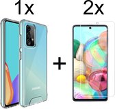 Samsung A32 5G Hoesje - Samsung Galaxy A32 5G hoesje Hardcase siliconen case transparant hoesjes back cover hoes Extra Stevig - 2x Samsung A32 5G Screenprotector