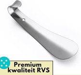 Lynnz® schoenlepel premium kwaliteit metaal RVS 15 cm - stevig - schoentrekker - schoen lepel - klein - schoenlepels - heren - dames