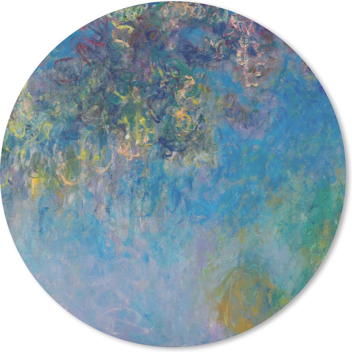 Muismat rond 40x40 cm - Mousepad Blauweregen - Claude Monet - Ronde muismatten