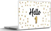 Laptop sticker - 17.3 inch - Jubileum - Goud - 1 jaar - 40x30cm - Laptopstickers - Laptop skin - Cover