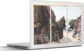 Laptop sticker - 10.1 inch - Doorkijk - Strand - Zee - 25x18cm - Laptopstickers - Laptop skin - Cover