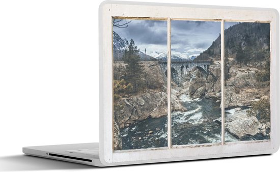 Autocollant pour ordinateur portable - 15,6 pouces - Vue à travers - Pont - Water - 36x27,5 cm - Autocollants pour ordinateur portable - Skin pour ordinateur portable - Housse