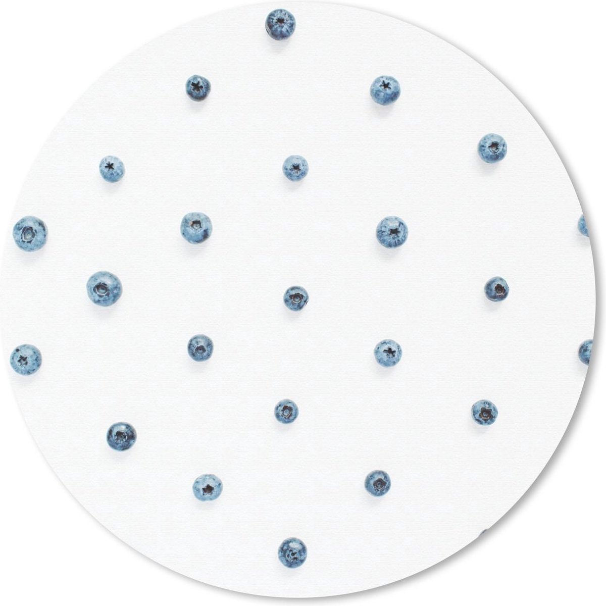 Muismat rond 20x20 cm - Mousepad Zomer - Bes - Blauw - Ronde muismatten