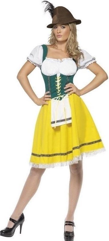 Grote maten geel/groen Oktoberfest Dirndl jurkje voor dames 48/50 | bol.com