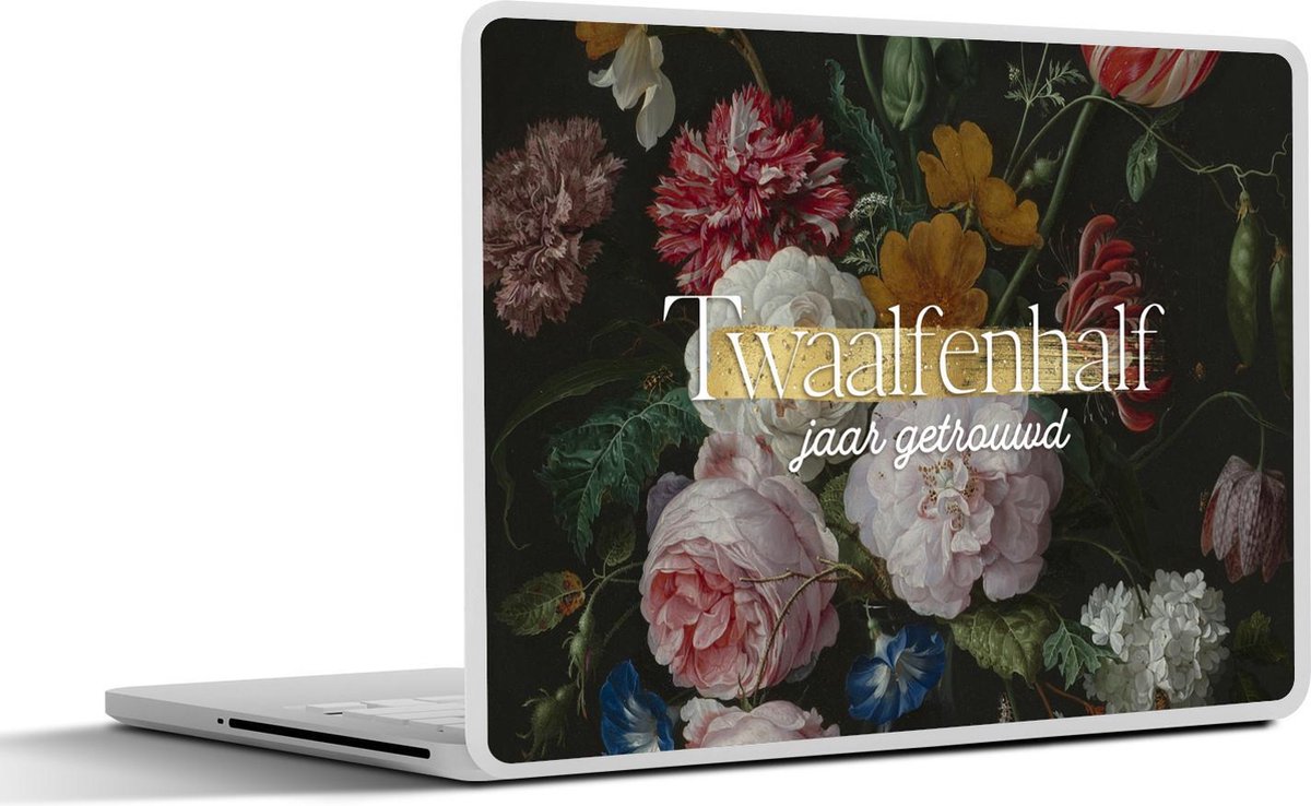 Laptop sticker - 12.3 inch - Twaalfenhalf jaar getrouwd - Spreuken - Quotes - Jubileum - Liefde - 30x22cm - Laptopstickers - Laptop skin - Cover